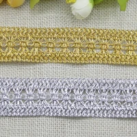1m latest gold lace fabric 3 5cm applique lace ribbon guipure silver laces collar trim sewing trimmings curtain ribbon craft p17