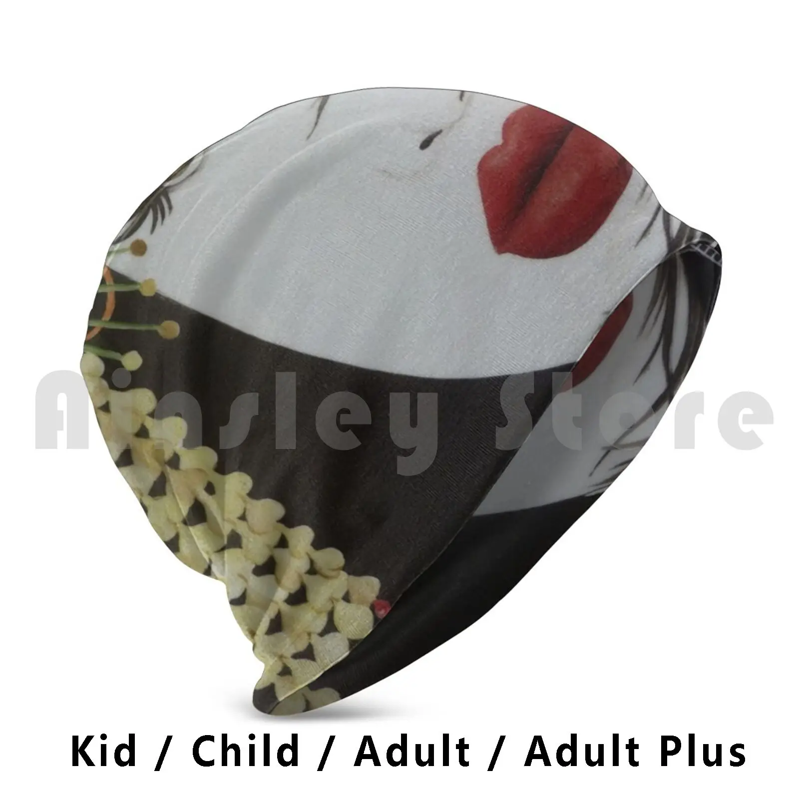 Современные шапочки гейши 6 вязаная шапка 2126 с принтом лица женская гейша