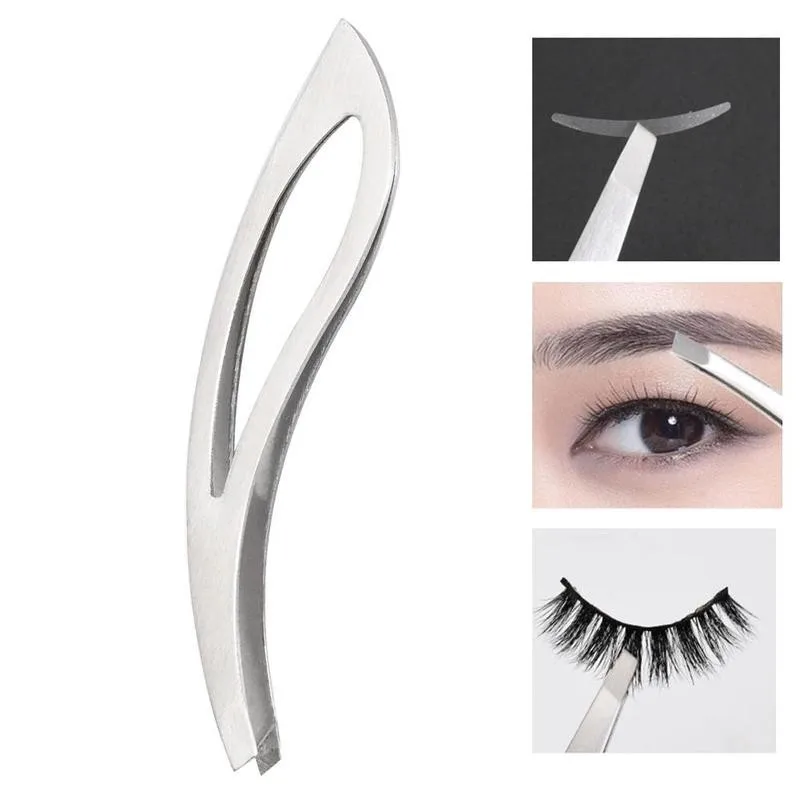 

Eyebrow Tweezer Eyebrow Clip Steel Square Hole Repair Eyebrow Oblique Tweezers With Hole Plucking Clip Beauty Tool