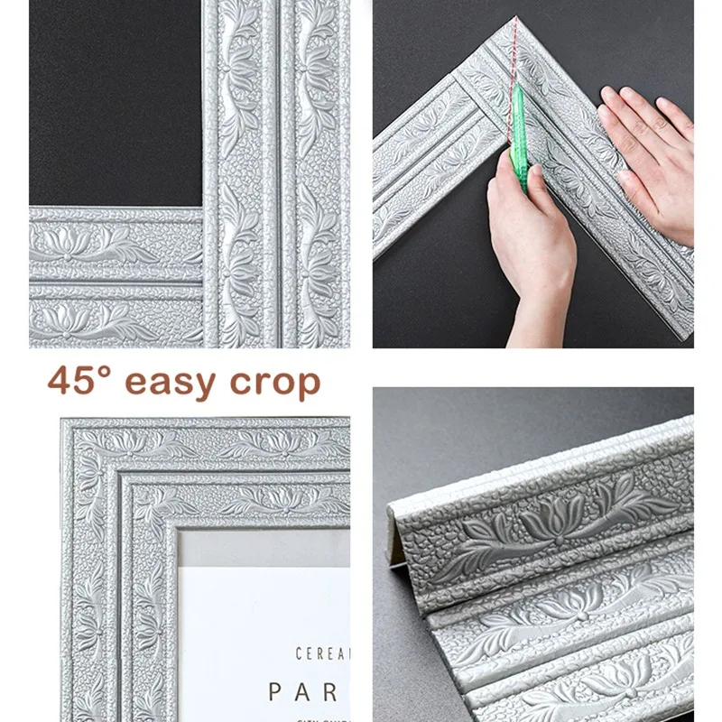 3D Embossed Self-Adhesive Foam Baseboard Wall Sticker Waistline Floor Corner Line Ceiling Angle Yin Waterproof | Дом и сад