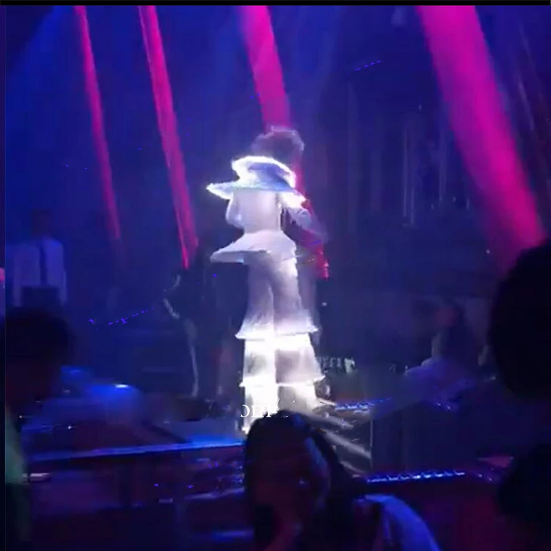 Светодиодный костюм хода для сцены робота RGB светящиеся танцевальные костюмы