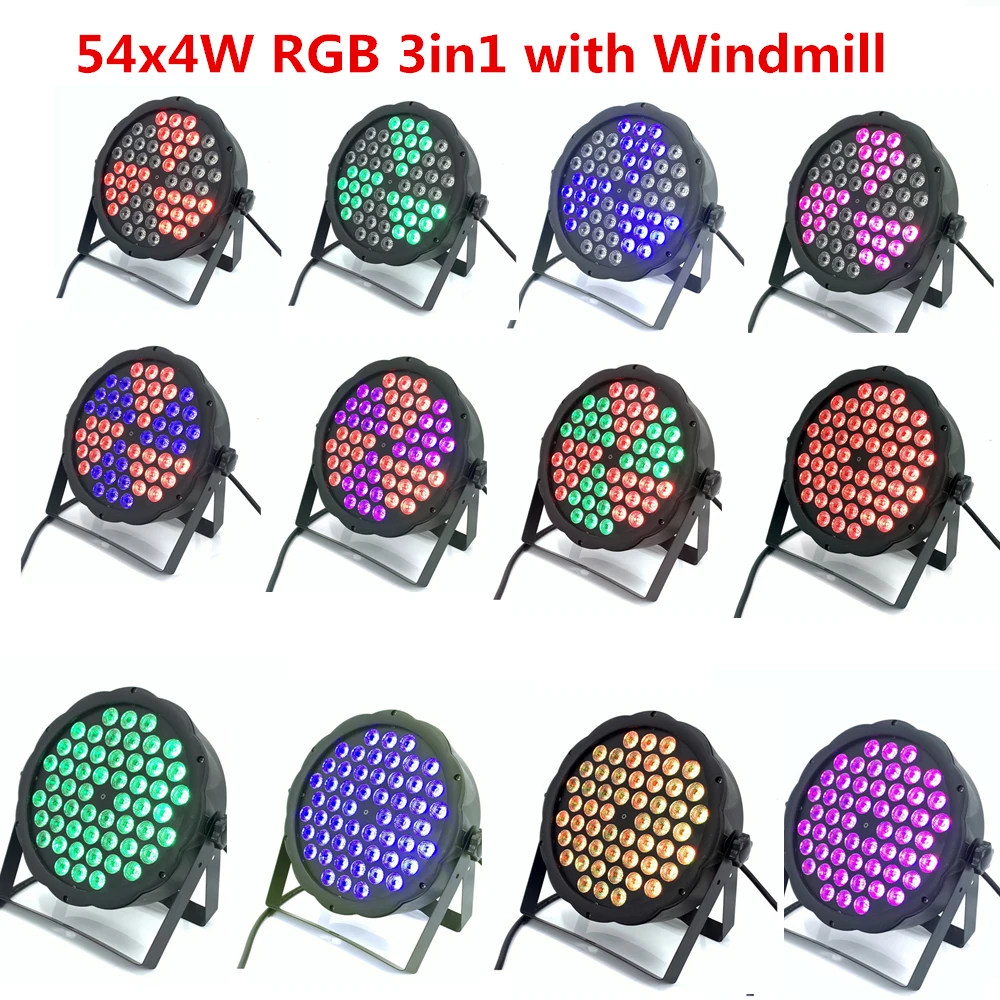 Светодиодный плоский тонкий просветильник для дискотек 54x3 Вт RGBW УФ-светильник 54x4