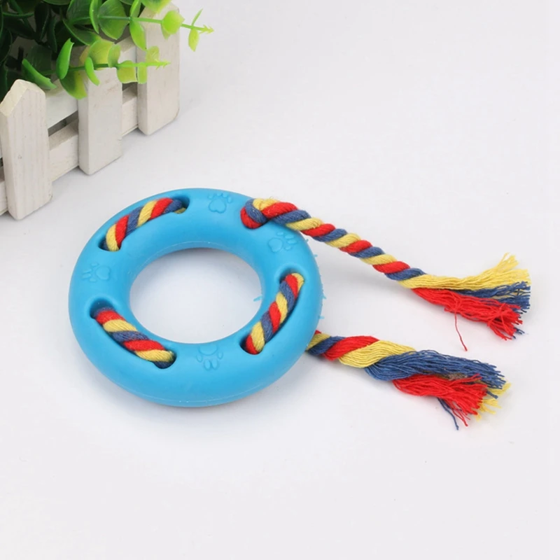 

1pc Hot Selling Rubber Ring Dog Toy Interesting Interactive Pet Teething Toy Puppy Chewing Toy Dog Rope Toy Dog Supplies