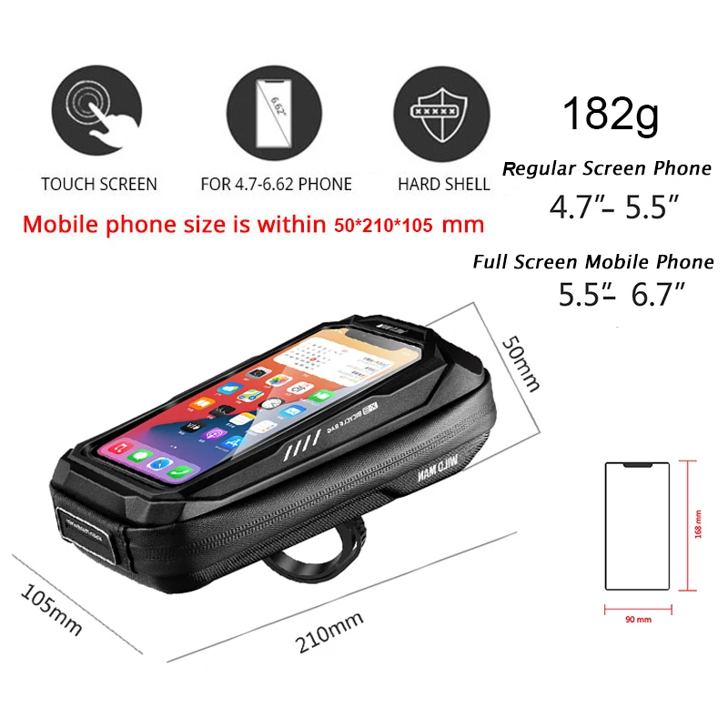 wild man rainproof bicycle front top tube bag touch screen cycling phone bag bike bag 6 7 inch phone case bicycle accessories free global shipping