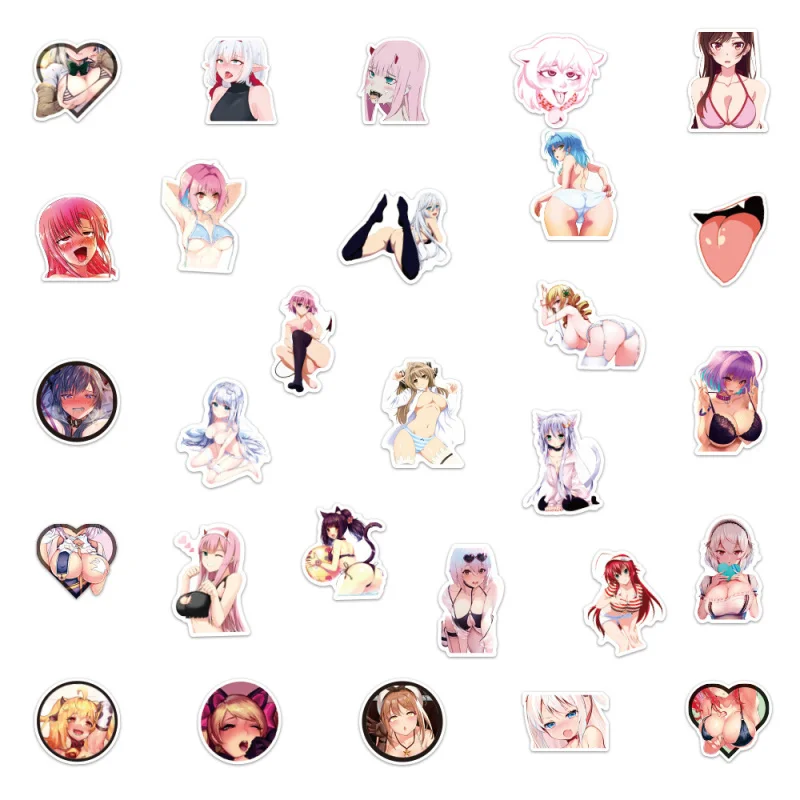 103050pcs new anime hentai sticker waifu sexy girl character sticker for laptop skateboard phone bike motorcycle decals free global shipping