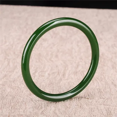 

Zheru Jewelry Natural 54-64mm Hetian Jade Green Bangle Elegant Princess Jewelry Best Gift