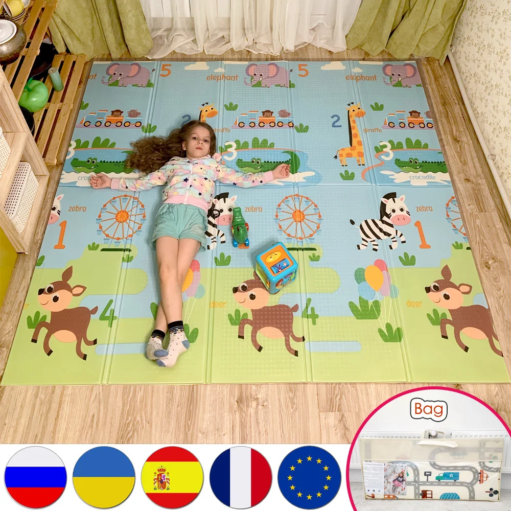 

Коврик Miamumi детский из пеноматериала, детский игровой коврик, складной термоковер для дома, пищевой ковер с изображением животных, алфавита,...
