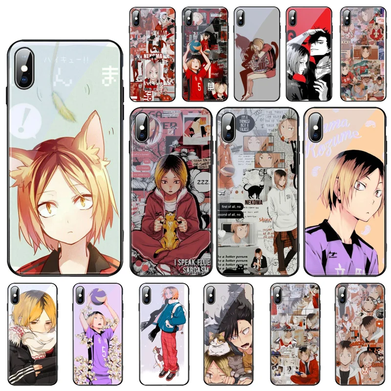 

Kozume Kenma Haikyuu Anime Glass phone case For iphone 13 Pro Max For iphone 12 11 Pro Max XS XR X 8 7 Plus SE2 Case