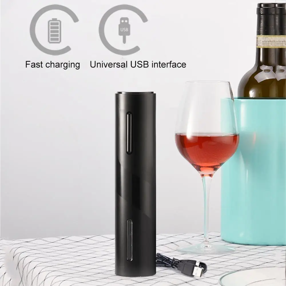 

Rechargeable Electric Wine Bottle Opener Corkscrew Tool Opener For Red Automatic Kitchen Set Can Wine Foil Cutter Bottle Op S8F3