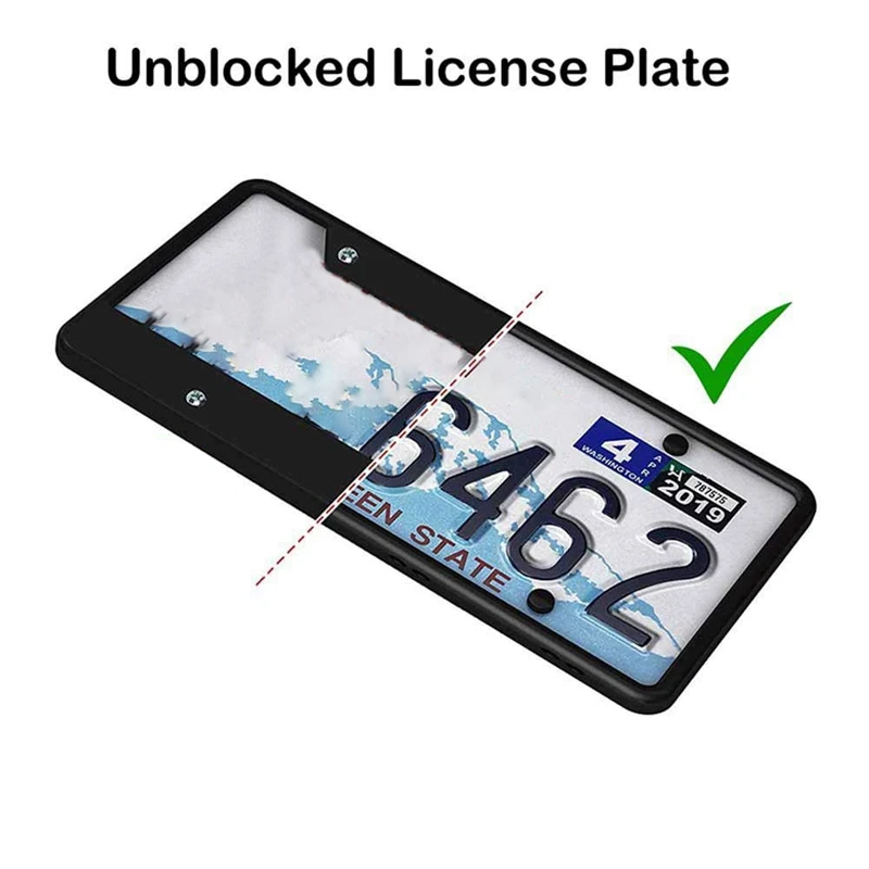 

License Plate Frames - Silicone License Plate Frame with 9 Drainage Holes, Rain-Proof, Anti-Rust and Anti-Rattle for Car License