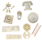 Детская Доска для занятий спортом, игрушки для самостоятельной сборки, Детская сенсорная доска по методике Монтессори, мелкая моторика, навыки, защелка, Обучающие игрушки, игры