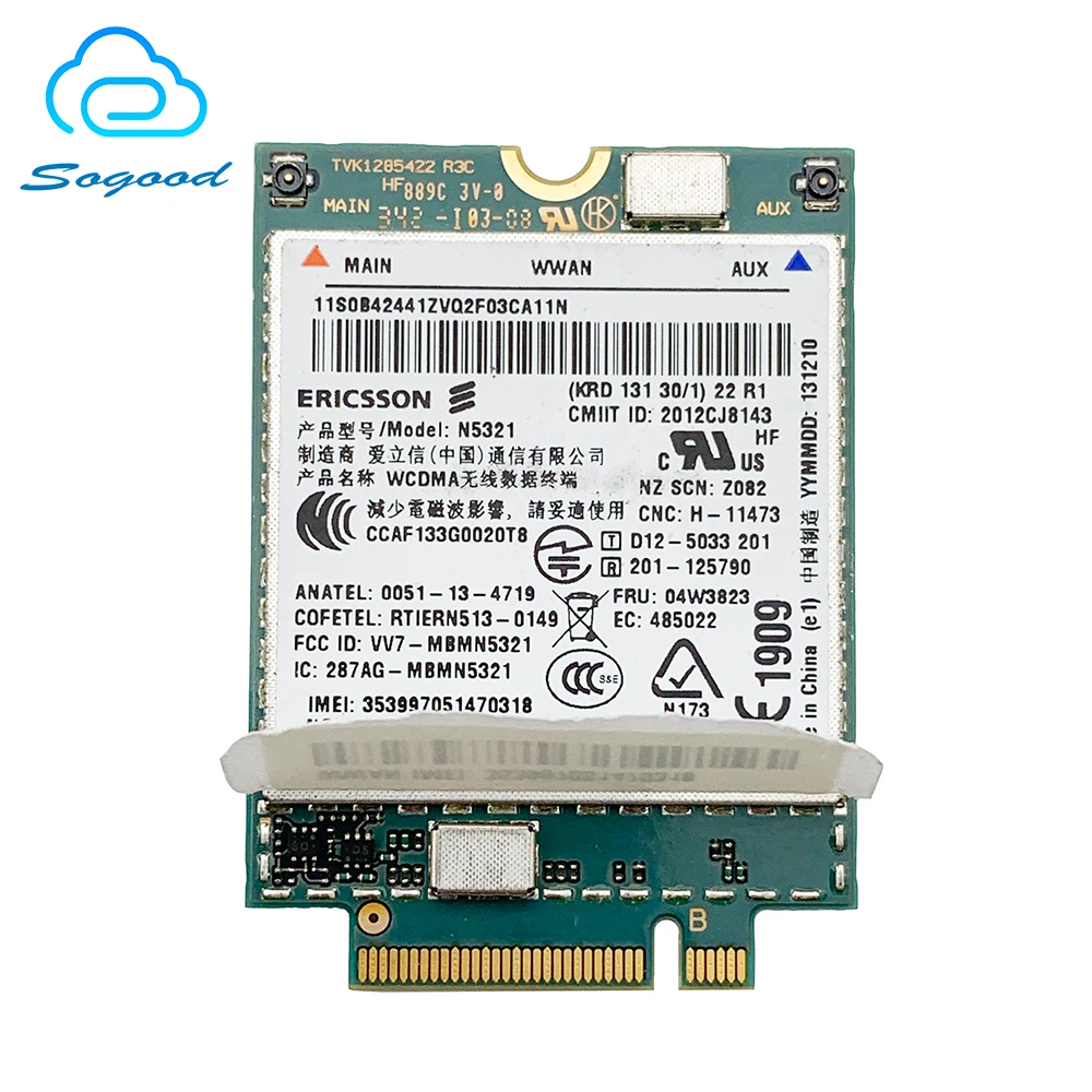 Ericsson N5321 N5321GW мобильный широкополосный FRU04W3823 100M Hspa + NGFF для Thinkpad S5-S540 T431S T440 W540 X230S X250