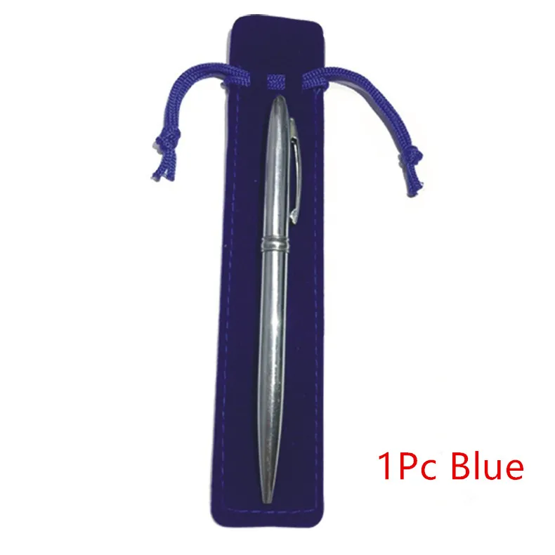 1Pc Blue 5 шт. фонтан шариковый бархатный для ручки Чехол Держатель одна Сумочка для ручек и карандашей чехол с веревкой - Цвет: 1Pc Blue