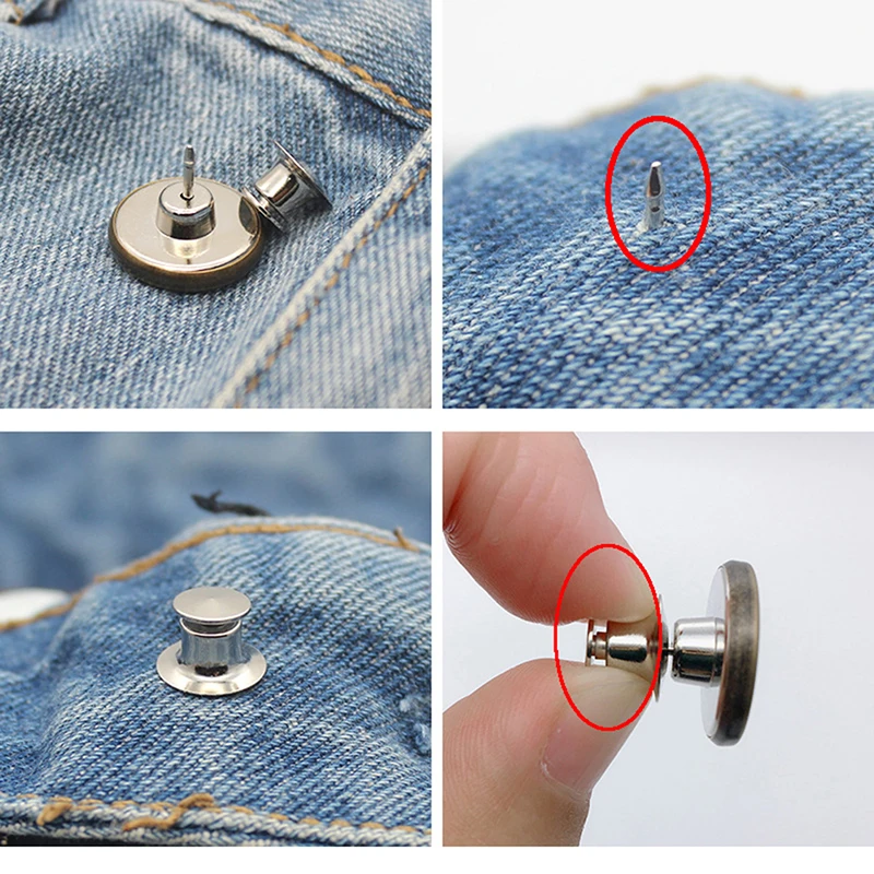 5 шт. булавки швейные пуговицы Регулируемый разборки выдвижной джинсы с