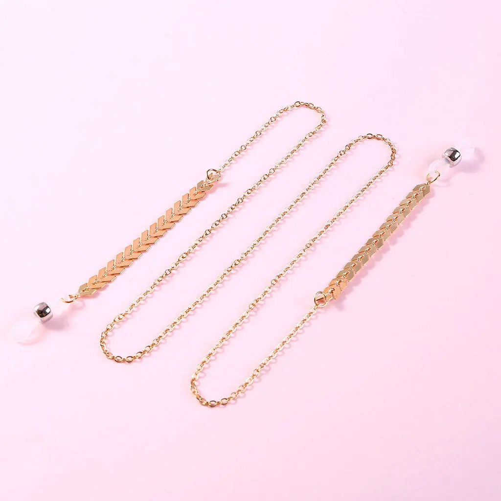 2020 простой шикарный Панк Металлический Женский цепочка в форме листа для очков