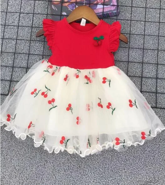 Детская летняя одежда для девочек торжественные платья Новорожденные модное