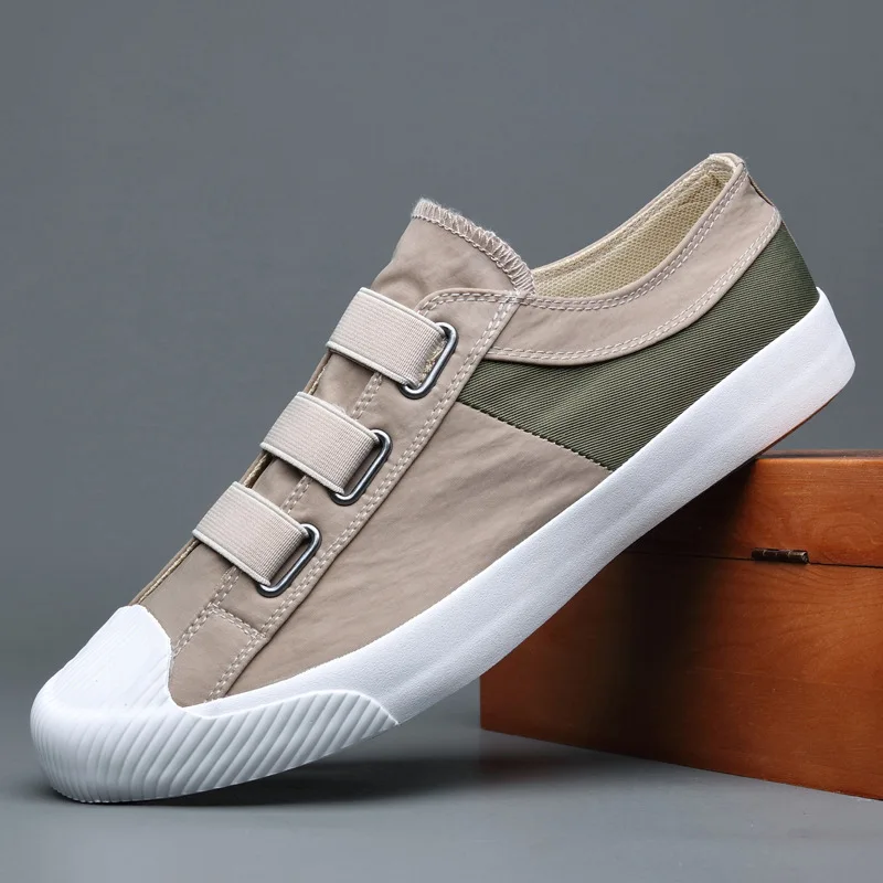 

Nice Pop Fashion Men Casual Shoes Spring Summer Men Shoes Casual True Sneakers Elastic Band Canvas Shoes Trend Shoes Man Loafers