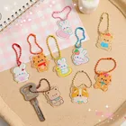 Милый брелок для ключей в виде медведя из аниме, 2 шт., милая мультяшная искусственная женская подвеска для сумки, акриловый брелок для ключей, искусственная бижутерия в подарок