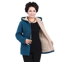 spring autumn women fleece jacket 2021plus size 5xl grandma plus velvet hooded sweatshirt cotton warm winter jacket coat w1422