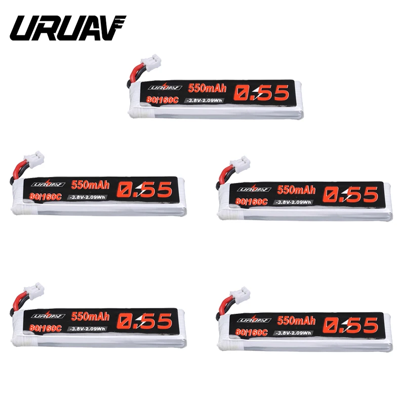 5 шт. URUAV 3,8 V 550mAh 80C/160C 1S HV 4,35 V PH2.0 разъем Lipo батарея для Emax Tinyhawk Kingkong/LDARC крошечные Радиоуправляемый Дрон Квадрокоптер