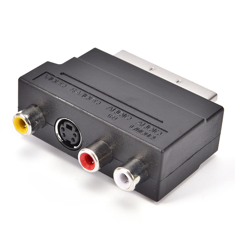 Адаптер RGB Scart на 3 21 pin RCA S Video Композитный SVHS AV TV Audio для видео DVD рекордера