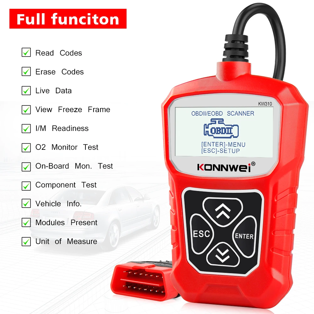 KW310 Obd2 автомобильный сканер Obd 2 Автомобильный диагностический инструмент