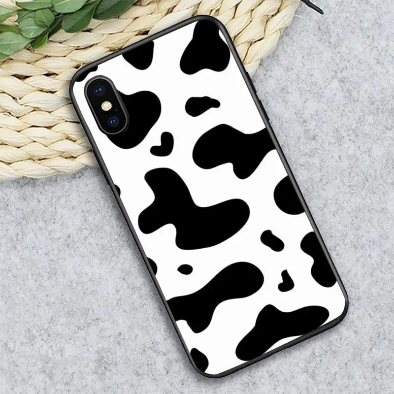 

White Black Cow Symbol Phone Case for iPhone 11 12 pro XS MAX 8 7 6 6S Plus X 5S SE 2020 XR mini