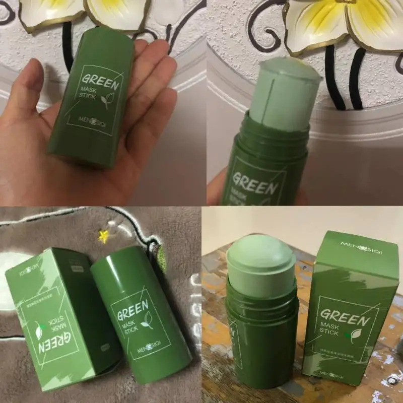 

Green Tea Cleansing Mask stick Face Skin Care Oil Control Blackhead Acne clear Purifying Clay green masc stik masks