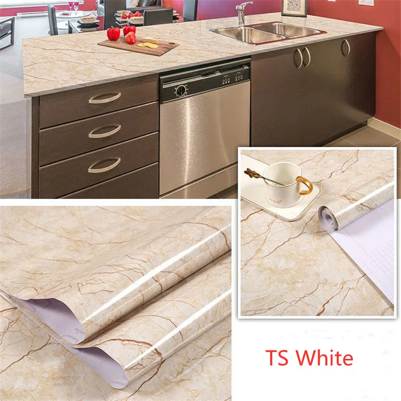 

Marble Self-adhesive Waterproof Wallpaper for Bathroom Kitchen Cupboard Counters Peel and Stick Vinyl Contact Paper Home Decor
