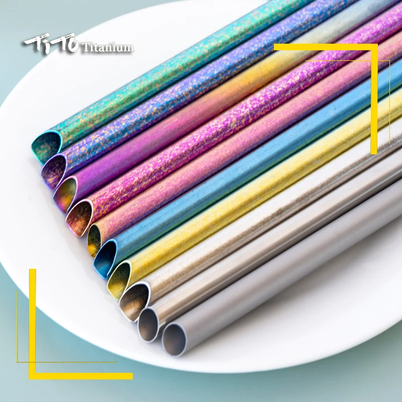 Трубочки Тито из чистого титана портативные соломинки титанового сплава