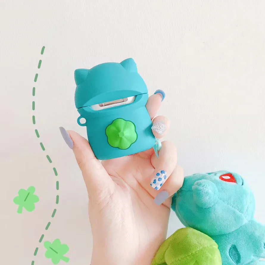 Bulbasaur Ring Chain Soft Silicone Case Cover For AirPods