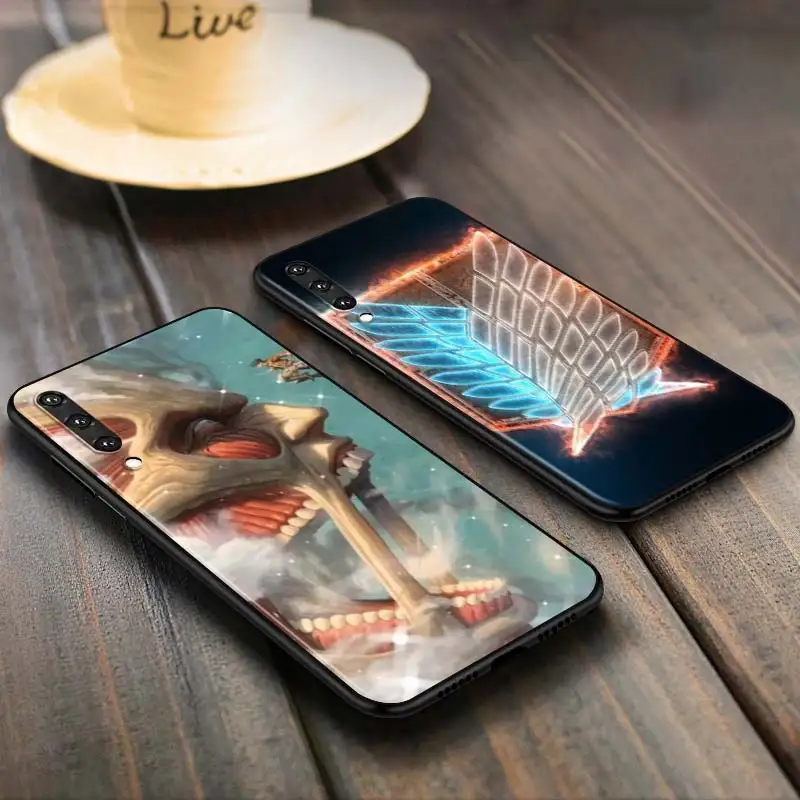 

Anime attack on Titan Anti-fall Phone Case for Samsung Galaxy A90 A80 A70S A60 A50S A40 A20E A20 A10S Soft Black Cover