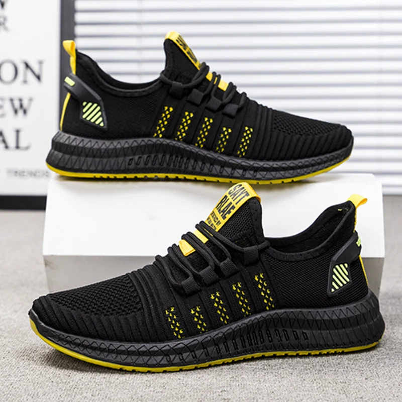Men's Sports Shoes Mesh Breathable Casual Running Lightweight Flying Woven Tide | Обувь