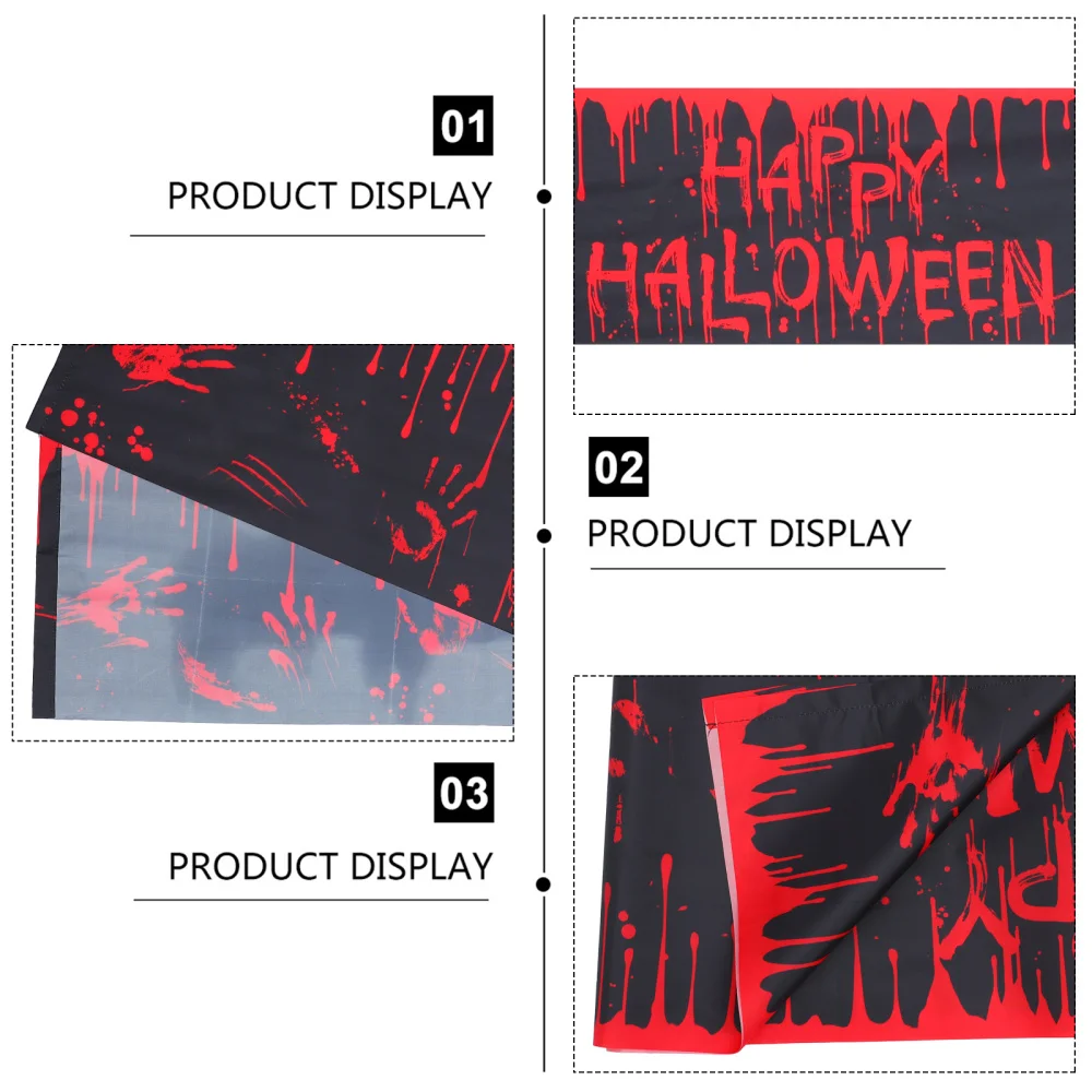 

1 Pc Bloody Handprint Tablecloth Scene Haunt House Decoration
