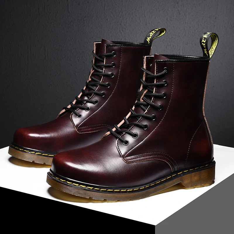 

mensinformales safety hightop hombre black leather loafers hot fashion high sapato zapatillas casual zapatos outdoor for man