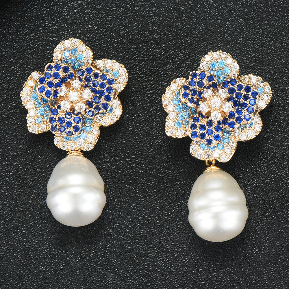 GODKI известный бренд 2020 Цветочные амулеты женские серьги трендовые AAA кубический