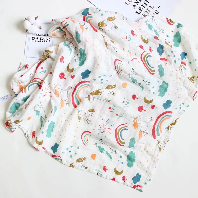 Одеяло для новорожденных детская коляска из хлопка и бамбукового волокна