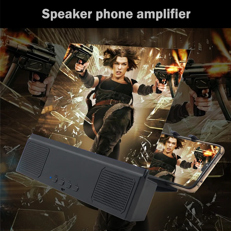 3d cinema mobile screen amplifier with speakers expander amplifier retro support tv phone holder stand cell screen magnifier free global shipping