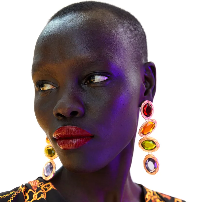 Новые Изысканные цветные стеклянные хрустальные серьги длинные ювелирные