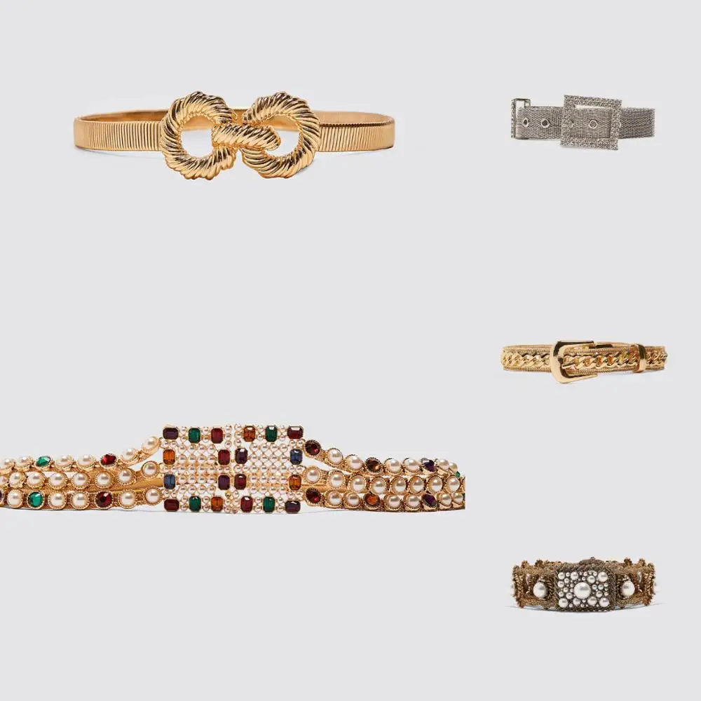 Цепочки для ремня ZA с имитацией жемчуга женские роскошные модные аксессуары