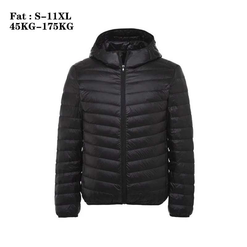 Plus Size 11XL 10XL 9XL Down Coat Male Large Size 90% Ultra Light Down Jacket Men Lightweigh Warm Coat Hooded Feather Parka