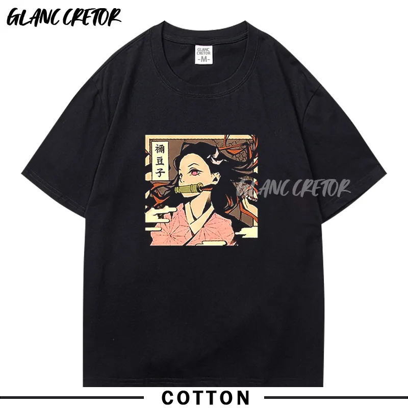 

Japanese Manga Demon Slayer T Shirt Men Cotton Leisure T-shirt Short Sleeved Anime Cotton Tee Tops Gift Funny Printed Streetwear