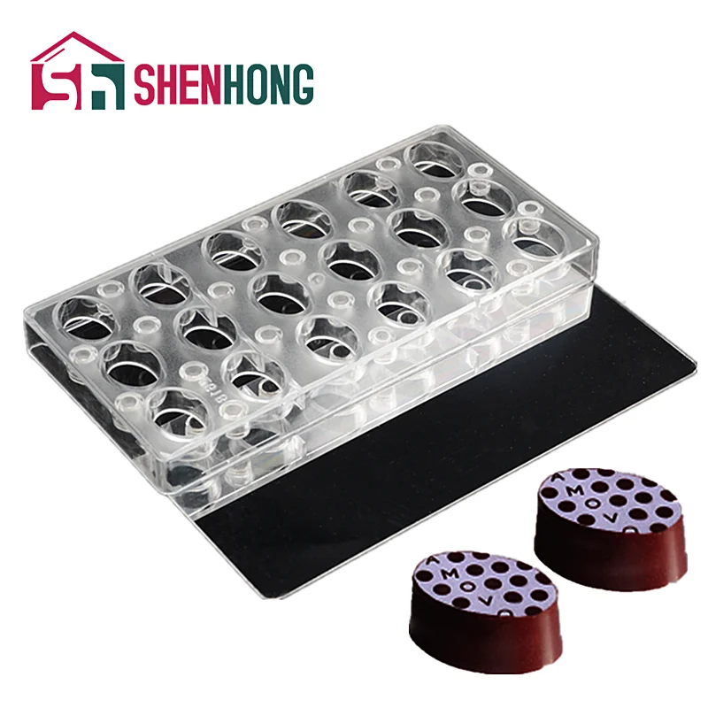 

SHENHONG 18 Cavity Chocolate Transfer Mold Shaped Polycarbonate Chocolate Mould 3D Candy Mold Baking Tools