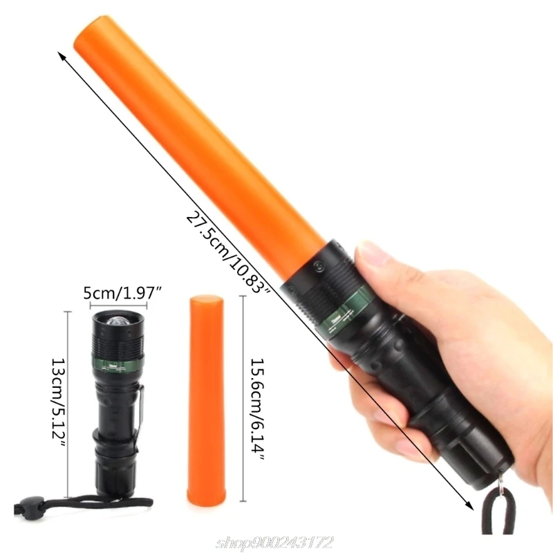 

LED Flashlight Red Flashing Signal Wand Rechargeable Flashlight For Depot/Traffic/Parking/Security/Kids Safety/ J01 21 Dropship