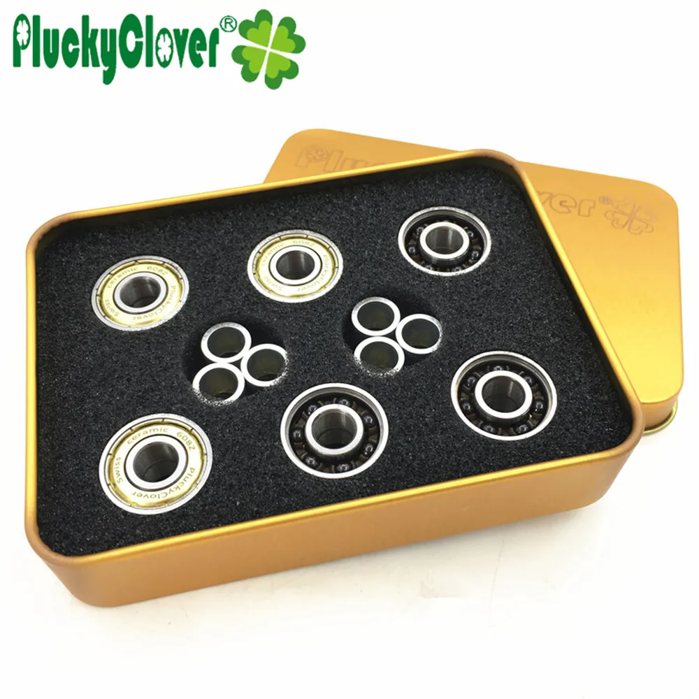 PluckyClover скейт подшипник 608 с 7 керамическими бусинами роликовые коньки скорость скейт керамический подшипник скутер скейтб