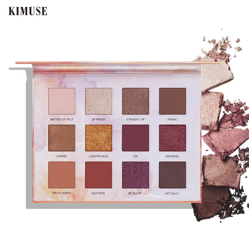 KIMUSE 12 цветов палитра теней для век Giltter искусственная матовая Мерцающая