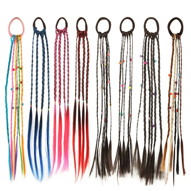 10 шт./партия 38 см Женская резинка для волос Плетеный парик повязка на голову в