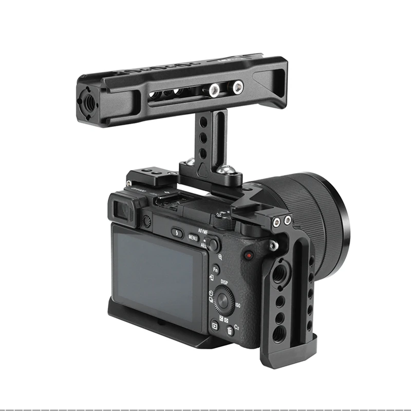 Ручка верхней рукоятки камеры UURig R018 с 3 холодными обувями, отверстиями для Arri Locating и креплением 1/4 для аксессуаров Canon Nikon Sony DSLR.