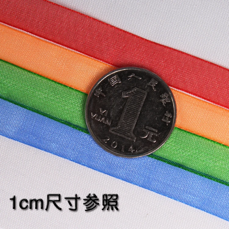 Шифоновая белая шелковая органза 1 см полиэфирная лента для шитья украшение