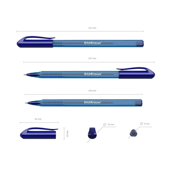 Набор ручек шариковых 6 цветов Ultra Glide Technology U-18 трёхгранная одноразовая узел 1.0 мм
